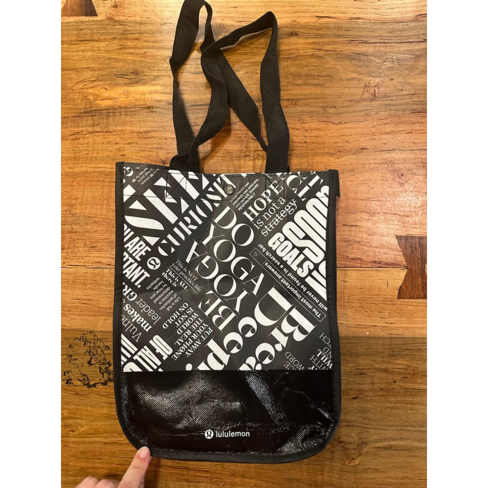 Women's Lululemon Tote Bag One Size Black White